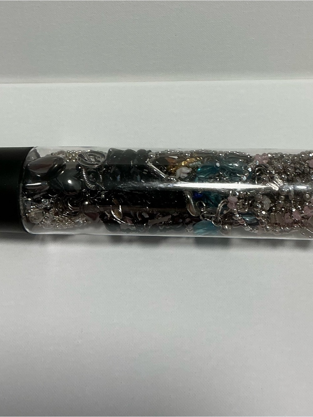 Clear Jewelry Tube Filled with 25 Mixed Costume Jewelry Multicolor Items. - Picture 12 of 15